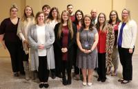 Glenville State College's fall 2019 student teacher interns (l-r) Alexis Spell, Desiree Payne, Faith Smith, Trevor Wright, April Martin, Ashlee James, Jessy Moore, Mary Stoops, Erica Jones, Mark Sanson, Katy Dean, Morgan Hardesty, Jennifer Eiler