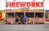 The TNT® Fireworks stand in Glenville (located at Foodland Plaza) is stocked and ready to supply residents with fireworks for their Independence Day celebrations. Pictured here are some of the volunteers working the stand this season (l-r) Brady King, Tina Lowe, and James McChesney. (GSU Photo/Seth Stover)
