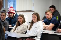 Glenville State University students listen to Professor of Psychology Dr. Fred Walborn during the first day of spring semester classes on Monday, January 9. (GSU Photo/Kristen Cosner)