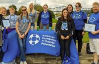 Members of the Glenville State College Hidden Promise Scholars Team who took part in the recent American Foundation for Suicide Prevention’s Out of Darkness Walk (l-r) Hannah Clarkson, Jobe Carter, Katthlene Rose, Terra Lloyd, Kyla Lovejoy, Olivia Dillon, Allison Smith, Josie Hill, and Jeremy Carter.