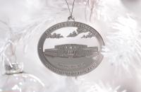 The Glenville State College Fine Arts Center holiday ornament makes a great gift! (GSC Photo/Kristen Cosner)