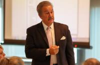 Glenville State College President Dr. Mark A. Manchin speaks to those gathered at the recent Council for Opportunity in Education workshop. (GSC Photo/Dustin Crutchfield)