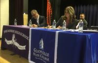 Glenville State College Provost Dr. Victor Vega and Monroe County Superintendent Joetta Basile at the signing ceremony