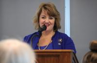 Dr. Sara Lewis-Stankus, Deputy Superintendent with the West Virginia Department of Education, was on hand for Grow Your Own Day at Glenville State University on April 20. (GSU Photo/Seth Stover)