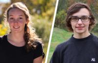 Cora Hedrick (left) received the Frank Santamour Scholarship and Lexi Pletcher (right) received the Arnold Spitzen Memorial Forestry Scholarship