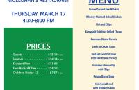 A Saint Patrick’s Day themed Premium Night will be held at Mollohan's Restaurant on Thursday, March 17.