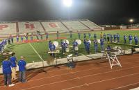The Glenville State University Marching Band performing at the Big Red Band Invitational in 2021.