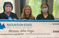 Glenville State University student Marissa Forga (center) with Vanessa Pruden (left) and Tara Lozier; Pruden and Lozier work in the Beckley office of Mountain State Oral and Facial Surgery. (Courtesy photo)
