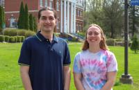 Glenville State University mathematics faculty members Robert Regalado (left) and Brooke Fincham recently presented a workshop related to mathematics anxiety during the annual West Virginia Council of Teachers of Mathematics meeting. (GSU Photo/Dustin Crutchfield)