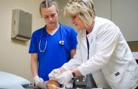 Incoming Glenville State University student Carrah Ferguson (left) with Pre-Nursing Curriculum Coordinator Denise Campbell. (GSU Photo/Kristen Cosner)