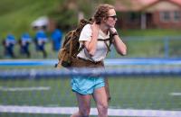 Glenville State College Land Resources student Cora Hedrick completes another lap as part of the recently held Pack Test. (GSC Photo/Kristen Cosner)