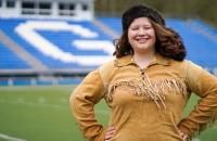 Glenville State University's 2022-2023 Pioneer Mascot, Gabrielle Dean.