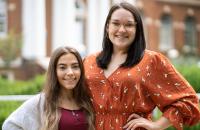 Glenville State University Student Government Association Vice President Macy Rush (left) and President Breanna Morgan. (GSU Photo/Kristen Cosner)