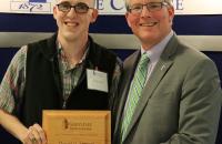 Student Leadership Award Recipient Donnie Lambert (left) with President Pellett