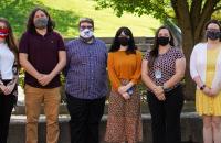 Spring 2021 Glenville State College Student Teachers (l-r) Cierra Hypes, Derek Bloomfield, Joshua Brennen, Haley Cottrill, Faith Norris, and Bryce McCourt. (GSC Photo/Kristen Cosner)