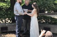 Simeon Kees and Sydnee Vance at their wedding ceremony on GSC's campus
