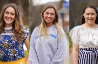 Glenville State University students (l-r) Avalon Green, Megan Harding, and Madelynn V. Ojanpera-Lynch were recently awarded scholarships from the Women’s Leadership Circle.
