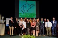 (l to r) Evan Merical (Glenville St.); Samuel Bearinger (WVU); Bailey Hanson (Glenville St.); Kennedy Stallworth (WV Wesleyan); Tommie Pope (WV Wesleyan); Sabrina Gonzalez (Glenville St.); Mya Linden (Marshall); Sarah Ball (Charleston); Sarah Moir (Marshall); Elizabeth Morgan (Marshall); Kelly Leonard (Marshall); Alexander Sypolt (Charleston); Kolby Wolf (WV Wesleyan); Brandon Well (Marshall); and Carter Shrewsbury (Concord)