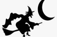 Witch and Crescent Moon