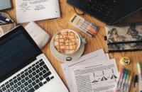 Coffee with study materials